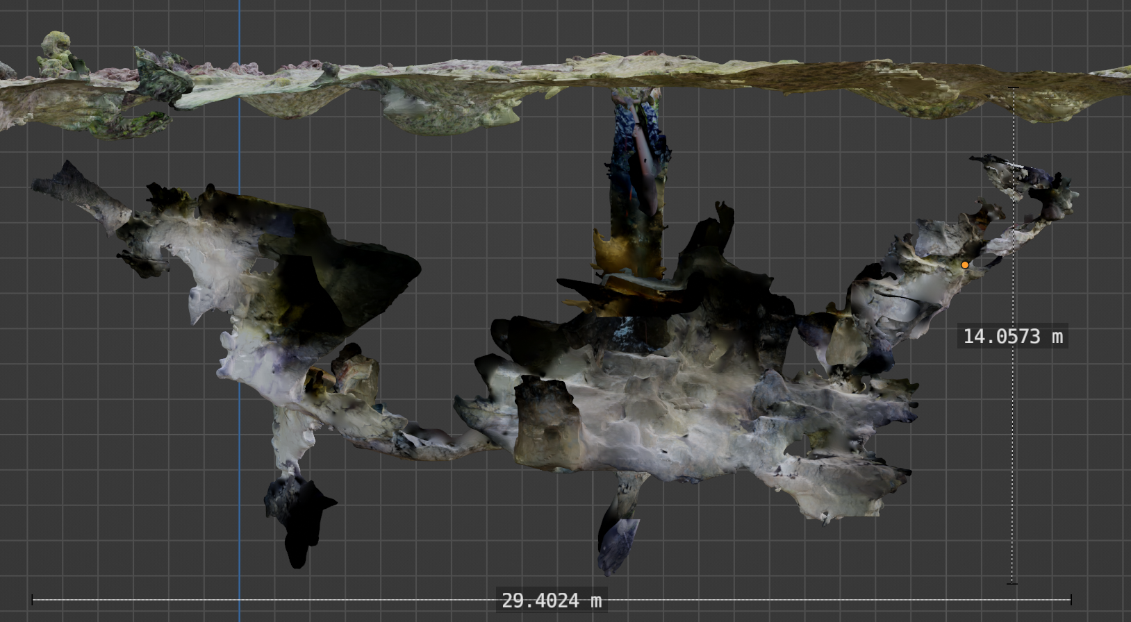 A modern photogrammetry survey of Charnel Shaft by Tom Harrison, 2022.