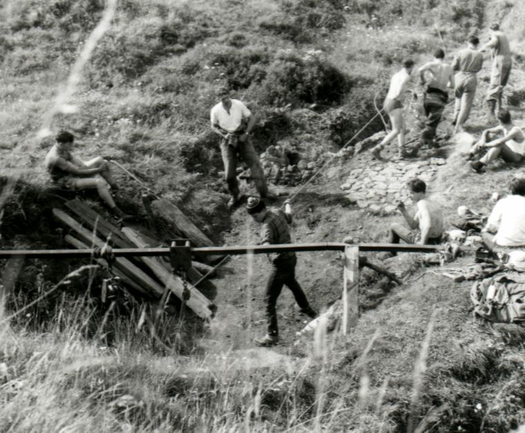 Clearing the shaft at Stainsby's 1960.